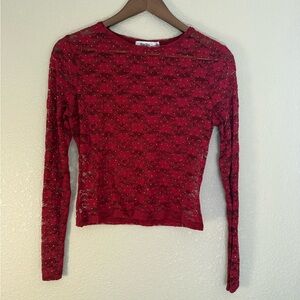 Elegant Red Long Sleeve Top